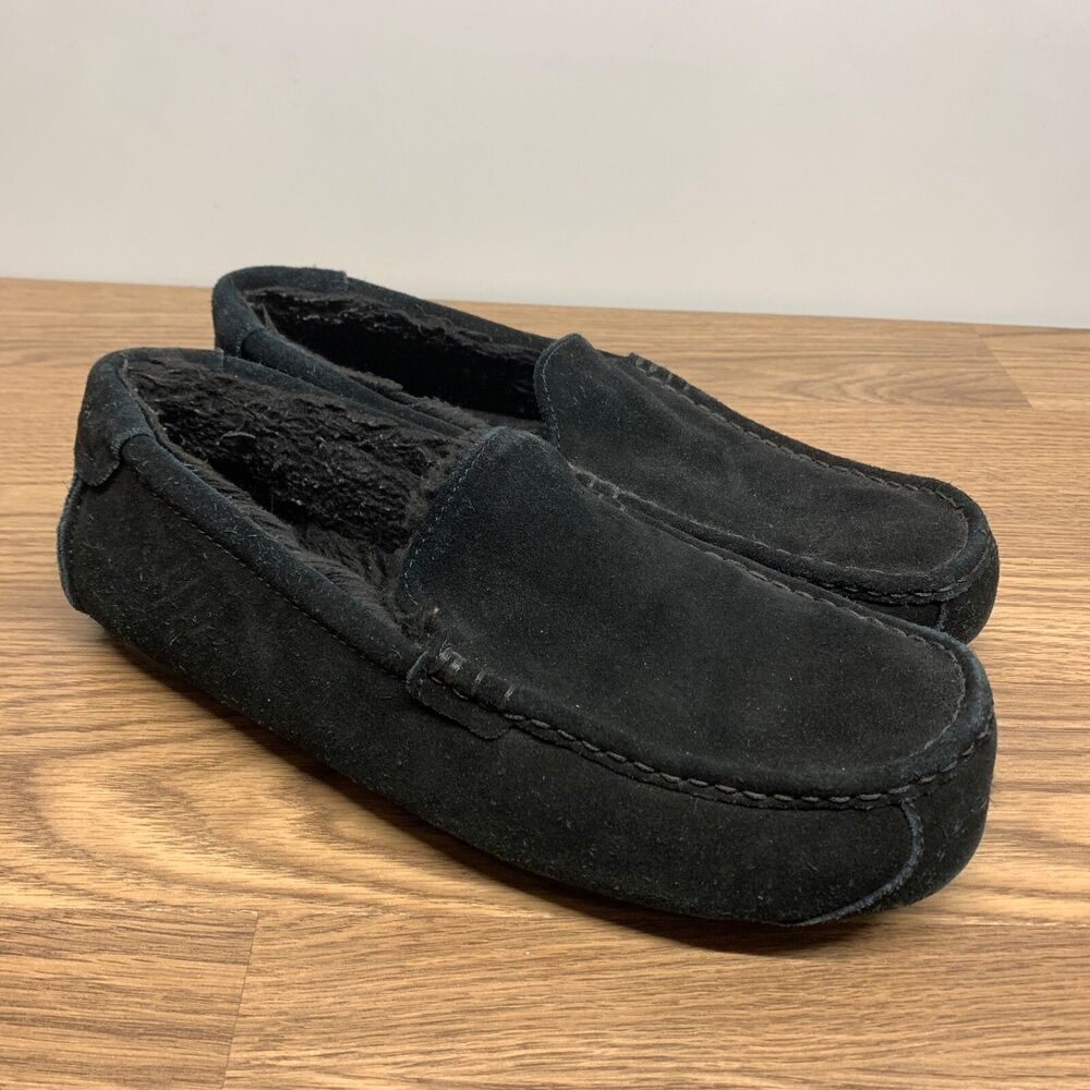 Koolaburra by UGG Men's Tipton Suede Slipper Size 13 M Black Faux Fur Slip On